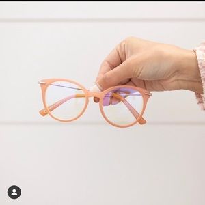 NWT Poppy & Peonies x Jillian Harris Scroll on Blue Light Glass - Jilly Pink